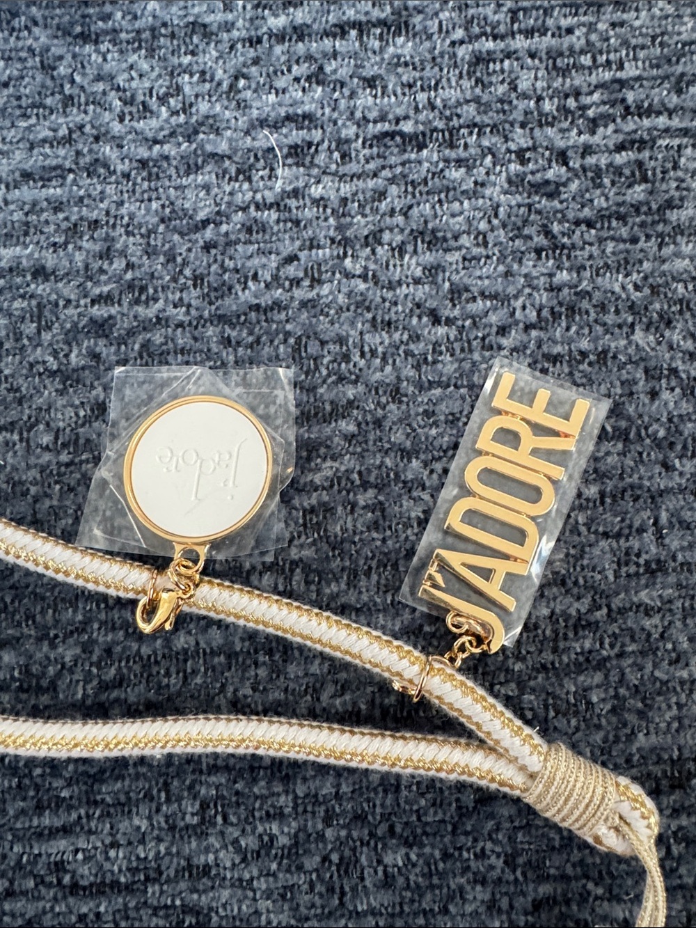 Dior Gold-Tone Rope Necklace with J'ADORE and Medallion Charms - Picture 2 of 5